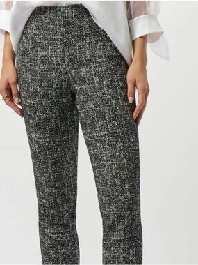 Theory Frayne Crop Pants Black White Tweed Textured Size 2